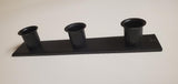Primitive Black Iron Three Candle Windowsill Taper Holder