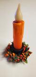 Set of 2 Country Primitive Orange and Green Pip Berry Taper Candle Rings 1.5"