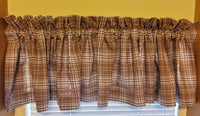 Brown Plaid Homespun Valance