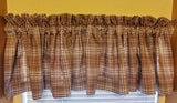 Brown Plaid Homespun Valance