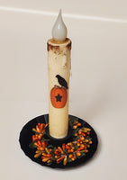 Black Fluted Edge Taper Candle Holder Candle Pan