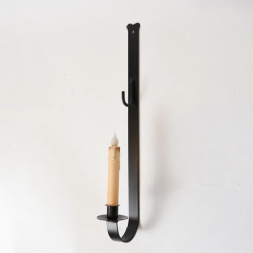 wreath and taper candle holder