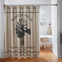 Primitive Sawyer Mill Windmill Shower Curtain - BJS Country Charm