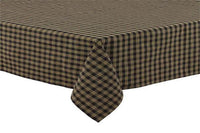 Country Primitive Sturbridge Black Plaid Table Cloth Cover 60" x 84" - BJS Country Charm