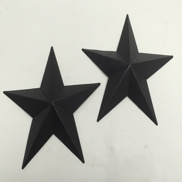 2 Small Country Primitive Black Barn Stars 6" - BJS Country Charm