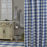 Wicklow Check Shower Curtain China Blue - BJS Country Charm