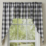 Country Primitive Wicklow Black & Cream Check Swags - BJS Country Charm