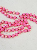 Pink 60" Faceted Beaded Necklace
