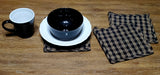 Country Primitive Sturbridge Black Plaid Pot Holder