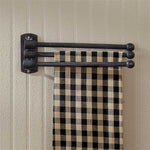 Country Primitive 3 Arm Towel Bar Black - BJS Country Charm