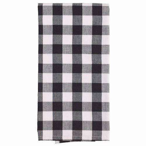 Farmhouse Black and White Check Dish Towel - BJS Country Charm