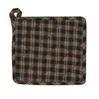 Country Primitive Sturbridge Black Plaid Pot Holder