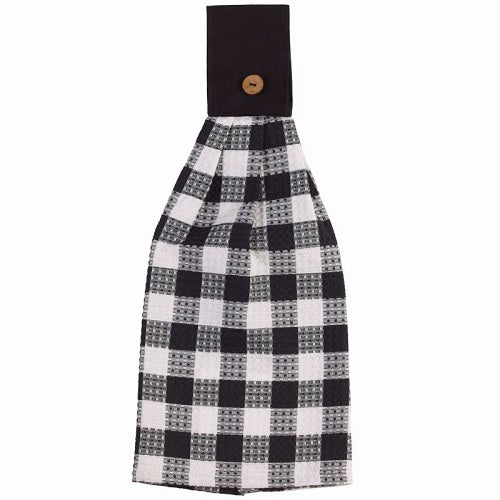 Farmhouse Black and White Check Oven Towel - BJS Country Charm