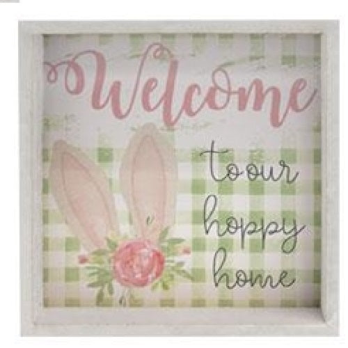 Welcome to our Happy Home Easter Box Sign - BJS Country Charm