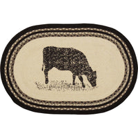 Country Farmhouse Sawyer Mill Cow Braided Jute Rug 20x30 Oval - BJS Country Charm