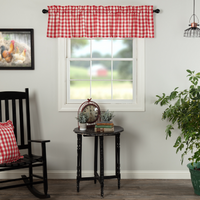 Country Primitive Annie Buffalo Red Check Valance - BJS Country Charm