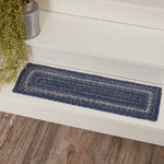 Great Falls Blue Jute Table Runner / Stair Tread Rectangle 27" - BJS Country Charm