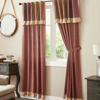 Maisie Curtain Panels w Attached Patch Valance - BJS Country Charm