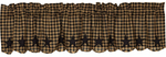 Country Primitive Black Star Scalloped Valance - BJS Country Charm