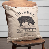 Sawyer Mill Charcoal Pig Pillow 18x18 - BJS Country Charm