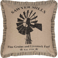 Sawyer Mill Charcoal Windmill Pillow 18x18 - BJS Country Charm