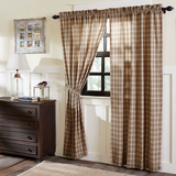 Sawyer Mill Charcoal Plaid Curtain Panels - BJS Country Charm
