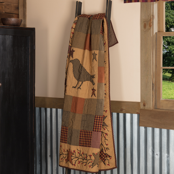 Heritage Farms Crow and Star Quilted Throw - BJS Country Charm