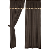 Country Primitive Kettle Grove Curtains with Attached Valance Block Border - BJS Country Charm