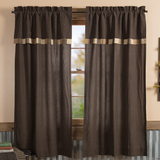 Country Primitive Kettle Grove Curtains with Attached Valance Block Border - BJS Country Charm
