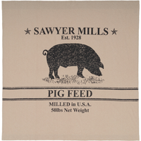 Sawyer Mill Charcoal Pig Shower Curtain - BJS Country Charm