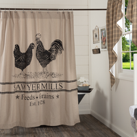 Sawyer Mill Charcoal Poultry Shower Curtain 72x72 - BJS Country Charm