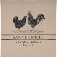 Sawyer Mill Charcoal Poultry Shower Curtain 72x72 - BJS Country Charm