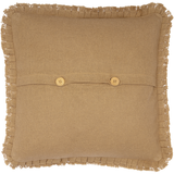 Burlap Natural Pillow w Fringed Ruffle - BJS Country Charm