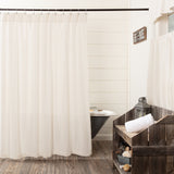 Country Farmhouse Burlap Antique White Shower Curtain - BJS Country Charm