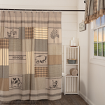 Sawyer Mill Stenciled Patchwork Shower Curtain - BJS Country Charm