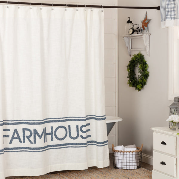 Sawyer Mill Blue Farmhouse Shower Curtain - BJS Country Charm