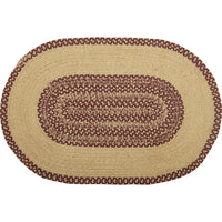 Burgundy Star Braided Rug Oval 20x30 - BJS Country Charm