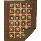 Country Primitive Tea Cabin Quilted Throw - BJS Country Charm