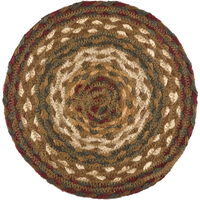 Country Primitive Tea Cabin Braided Trivet Candle Mat 8" Round - BJS Country Charm