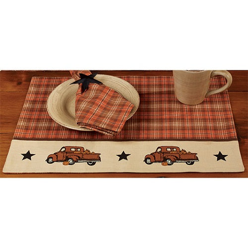 Primitive Thanksgiving Placemat Fall Truck Farmhouse Fall Decor - BJS Country Charm