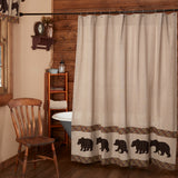 Country Primitive Wyatt Bear Shower Curtain- BJ'S Country Charm