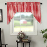 Rustic Country Farmhouse Buffalo Red Check Swags