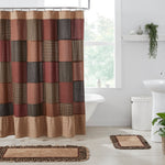 Country Primitive Maisie Patchwork Shower Curtain - BJS Country Charm