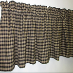 black plaid homespun valance