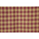 Country Primitive Burgundy Check Scalloped Valance - BJS Country Charm