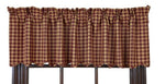Country Primitive Burgundy Check Scalloped Valance - BJS Country Charm