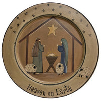 Country Primitive Christmas Heaven On Earth Decorative Plate