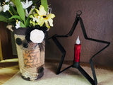 Country Primitive Medium Hanging Star 4" Taper Candle Holder - BJS Country Charm