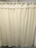 Rustic Farmhouse Chic Osnaburg Shower Curtain with Lace Trim - BJS Country Charm
