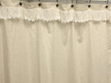 Rustic Farmhouse Chic Osnaburg Shower Curtain with Lace Trim - BJS Country Charm